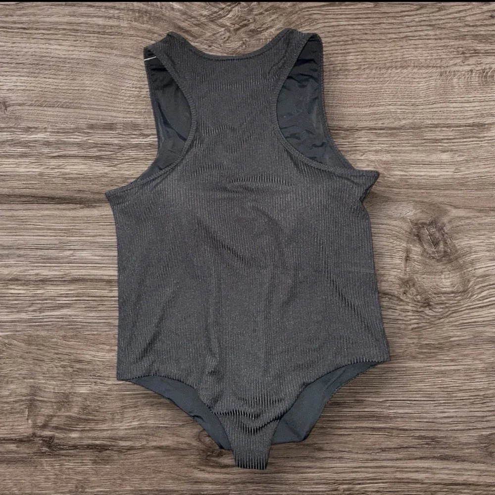 Klassy Network‎ KN Ribbed Bodysuit XL Black Sleeveless NWT